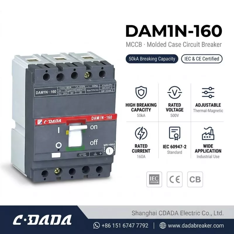 Scaoileann CDADA Ard-Acmhainn DAM1N-160 160A MCCB Scoradán Ciorcaid